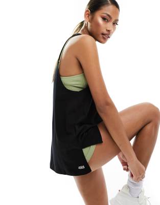 4505 Asos  Icon Tank Top With Drop Arm Hole In Black