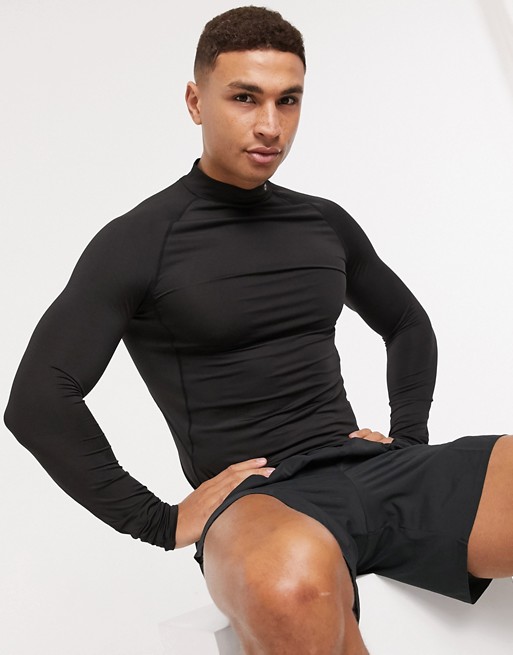 ASOS 4505 Icon training base layer long sleeve t-shirt with quick dry in black