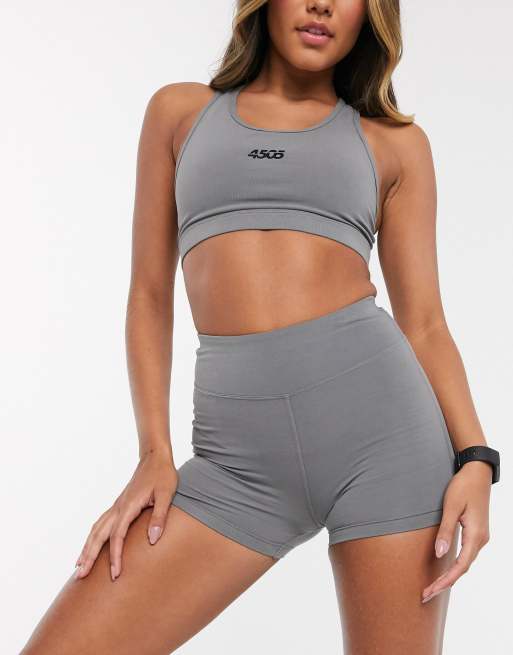 ASOS 4505 icon touch booty short set in dark gray