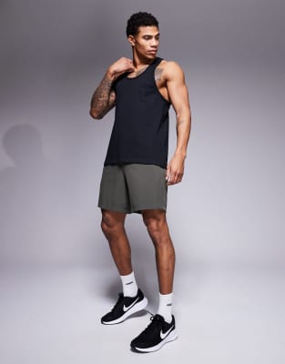 Asos 4505 Icon Training Cotton Stringer Tank Top With Quick Dry Finish In Black