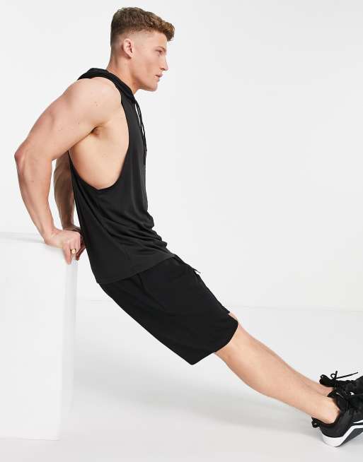 ASOS 4505 icon training hooded sleeveless T-shirt with dropped armhole