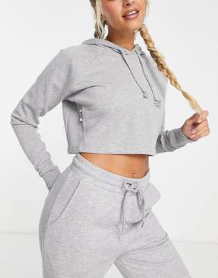 ASOS 4505 Icon training hoodie in loopback jersey co ord-Grey