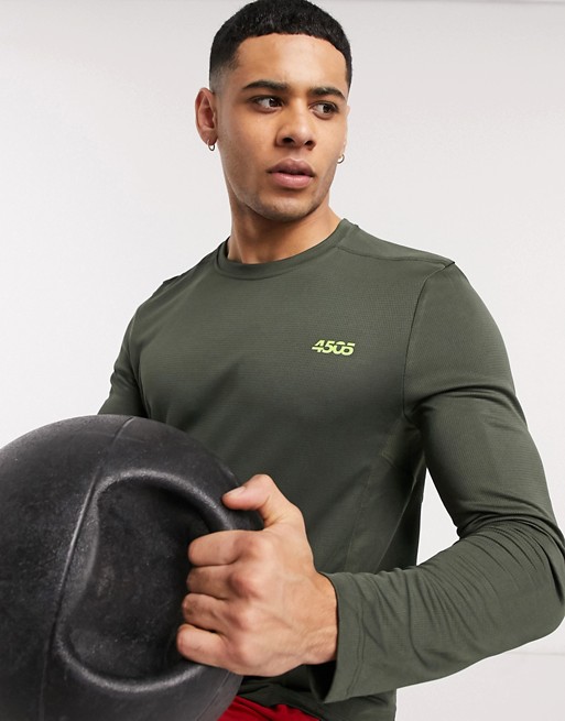 ASOS 4505 icon training long sleeve t-shirt with quick dry in khaki
