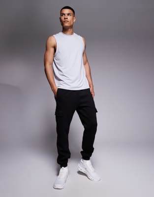 Asos Design 4505 Icon Training Quick Dry Performance Cargo Sweatpants In Black