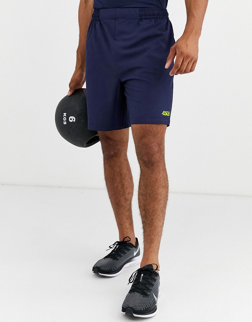 ASOS 4505 icon training shorts with quick dry in navy