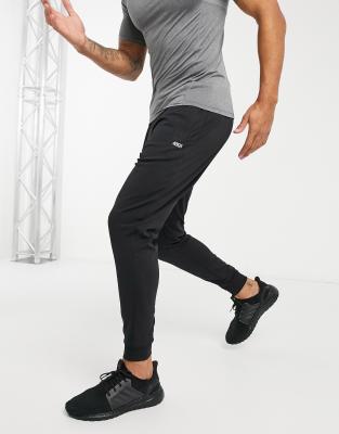 slim fit black tracksuit bottoms