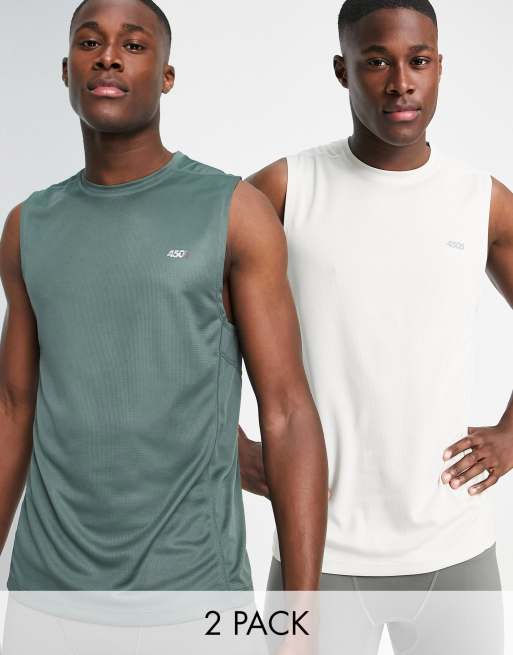 ASOS 4505 icon training sleeveless t-shirt with quick dry 2 pack