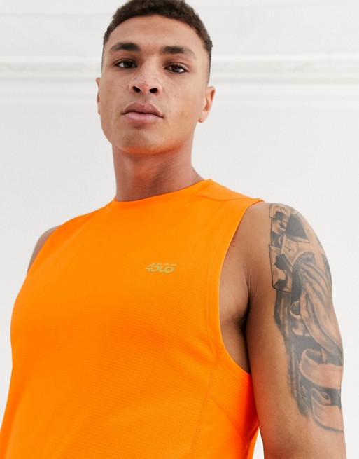 ASOS 4505 icon training sleeveless t-shirt with quick dry in neon orange