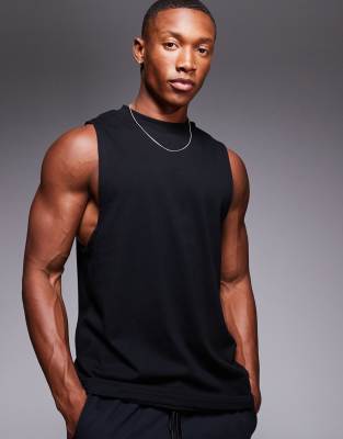 ASOS 4505 Icon training sleeveless tank with dropped armhole and quick dry in black