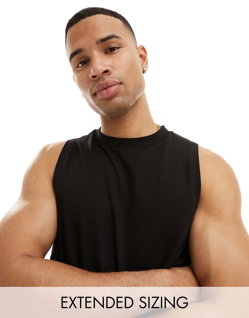 4505 Icon training sleeveless tank with dropped armhole and quick dry in black