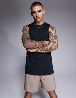 Asos 4505 Icon Training Sleeveless Tank With Quick Dry In Black