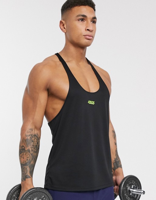ASOS 4505 icon training stringer vest with quick dry in black