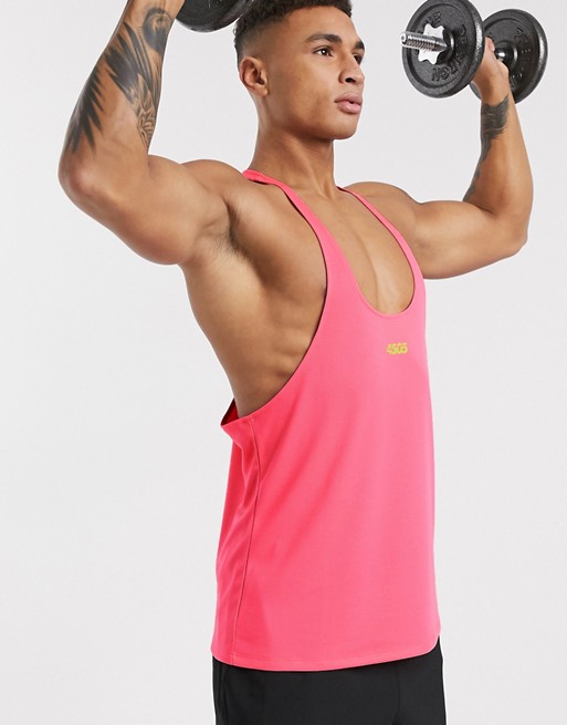 ASOS 4505 icon training stringer vest with quick dry in pink