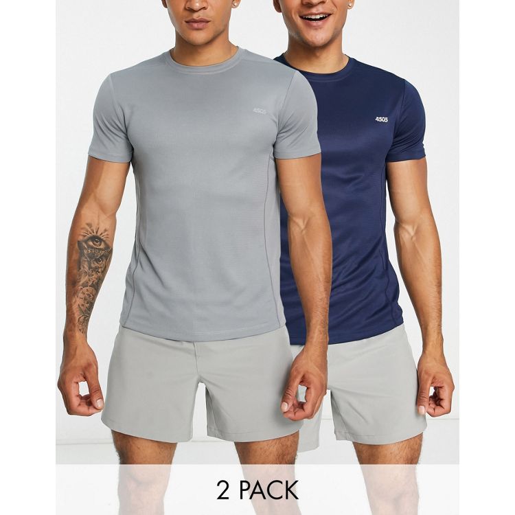 ASOS 4505 Icon training t-shirt 2 pack with quick dry in black and white