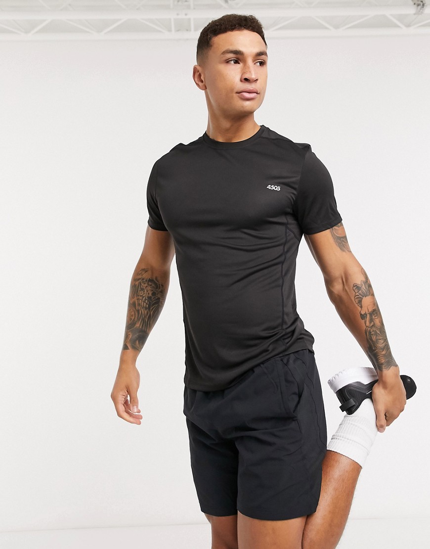 ASOS DESIGN 4505 ICON TRAINING T-SHIRT WITH QUICK DRY IN BLACK,TALEPER