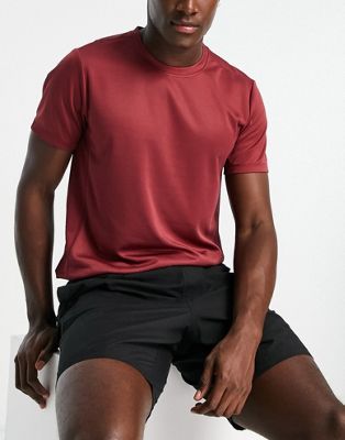 ASOS 4505 Icon training t-shirt with quick dry in burgundy