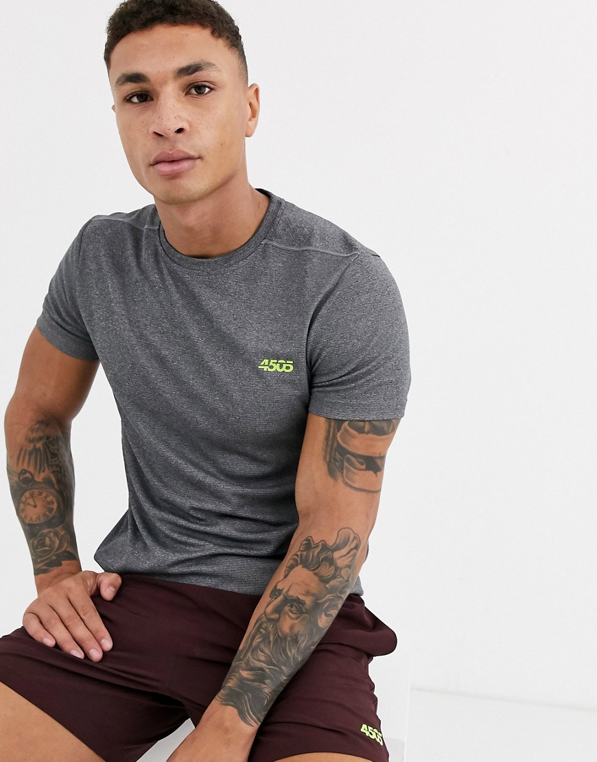 ASOS 4505 icon training t-shirt with quick dry in grey marl-Multi