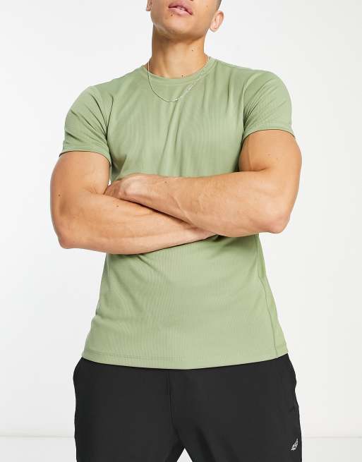 ASOS 4505 Icon muscle fit training t-shirt with quick dry in khaki