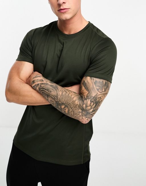 ASOS 4505 contrast side stripe active t-shirt with quick dry in black
