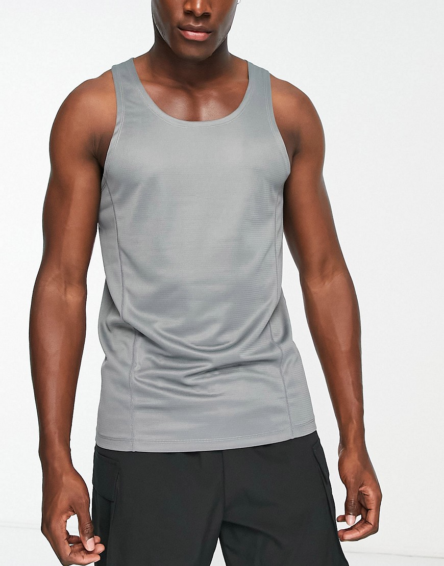 ASOS 4505 icon training tank top with racer back in dark gray
