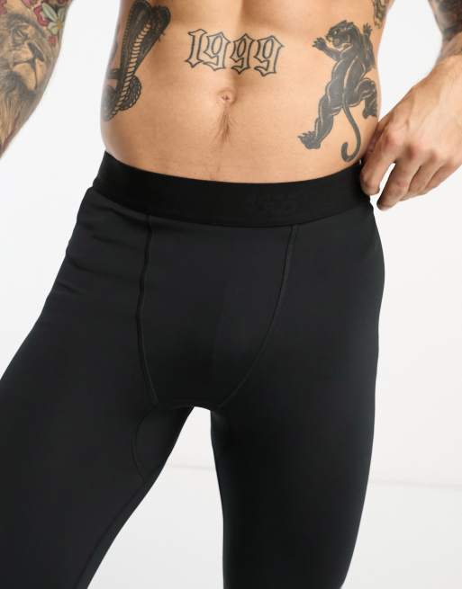 ASOS 4505 icon training tights in short length with quick dry in black