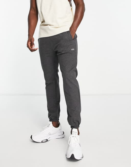 ASOS 4505 icon training trackies with tapered fit in charcoal marl 