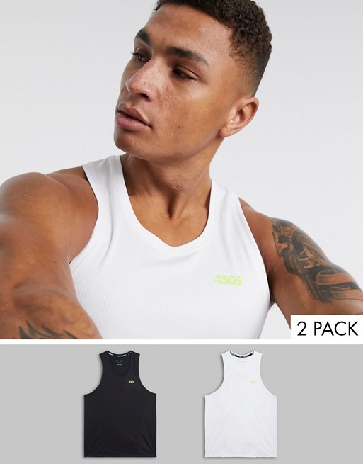 ASOS 4505 icon training vest with racer back 2 pack SAVE