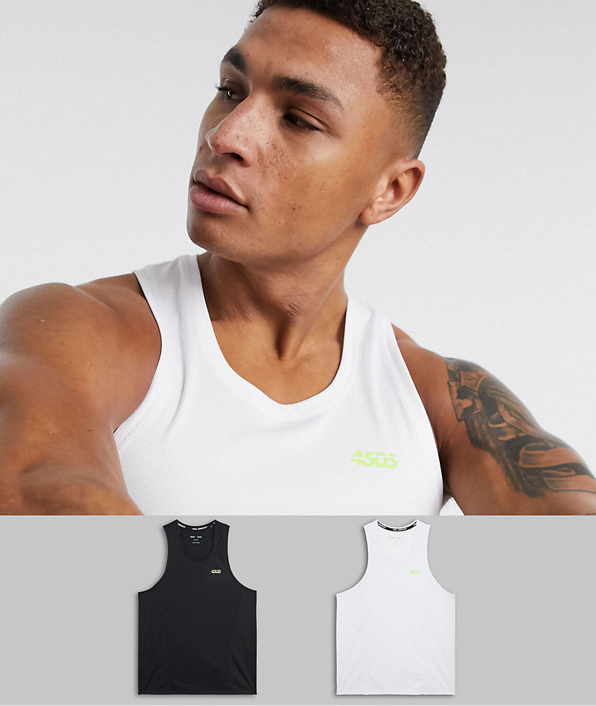 ASOS 4505 icon training vest with racer back 2 pack SAVE-Multi