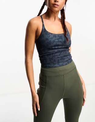 ASOS 4505 icon yoga cami with inner bra in graduated leopard 