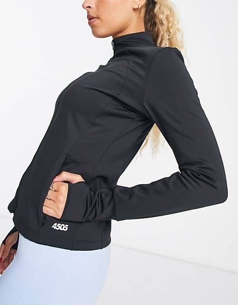 Ice Activewear Womens Sports Jacket Fitted Running Jacket Zipped Pockets 