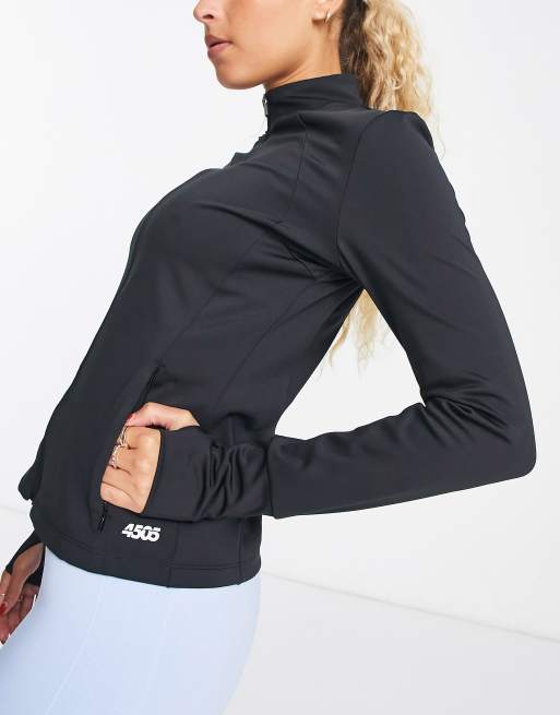 Jacket with thumb online hole