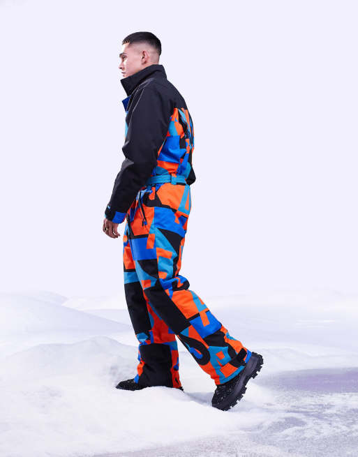 ASOS 4505 Ski Suit with Retro Geo Print Detail