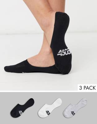 ASOS 4505  3-pack dolda strumpor med antibakteriell finish-Flerfärgad Flerfärgad