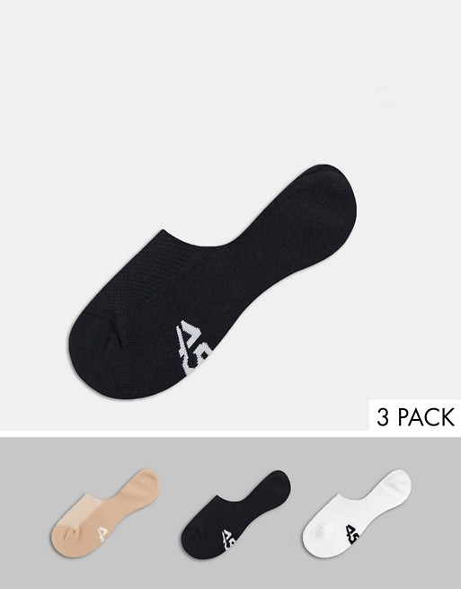 ASOS 4505 invisible liner socks with anti-bacterial finish 3 pack