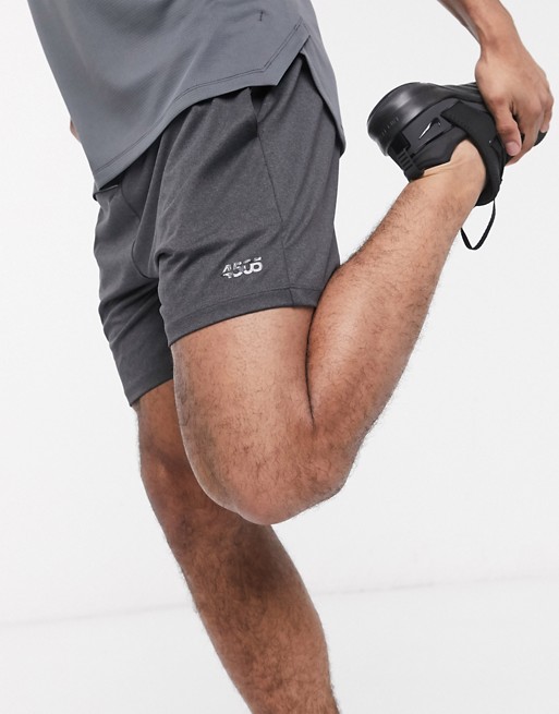 ASOS 4505 jersey training shorts in charcoal marl