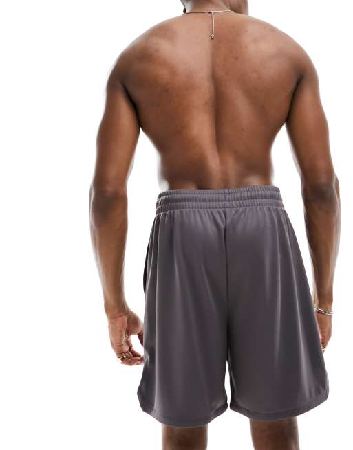 ASOS 4505 jersey training shorts with notch side in charcoal, 5 of 5