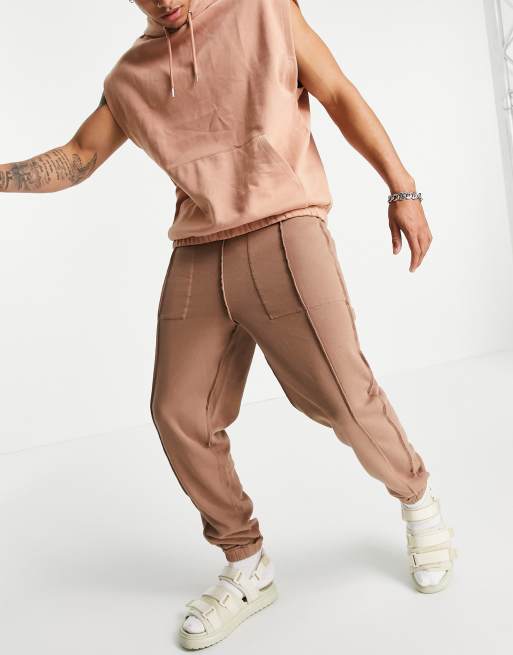 ASOS 4505 - Joggers oversize double-face con cuciture a vista
