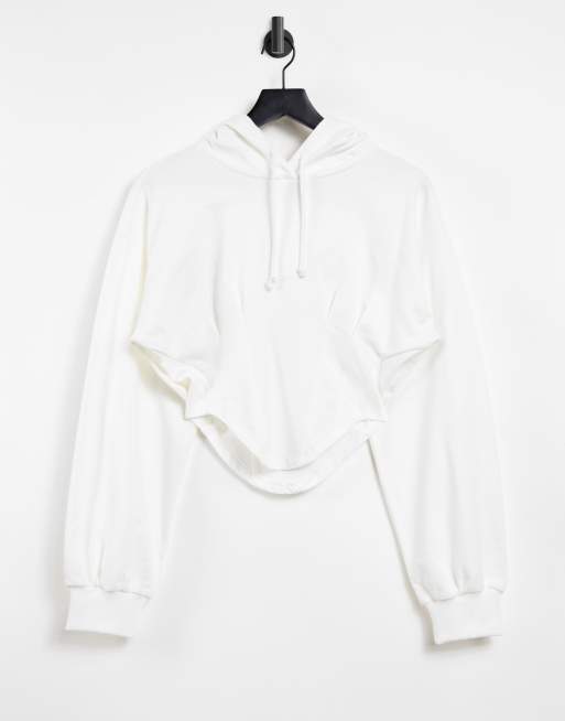 ASOS 4505 – Kapuzenpullover in kurzem Schnitt mit Korsett-Detail