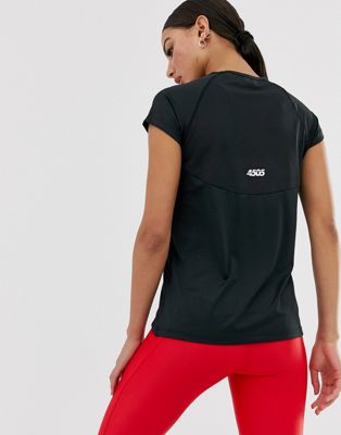 ASOS 4505 – Kortärmad t-shirt med meshdetalj baktill-Svart