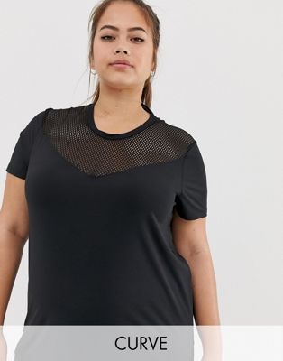 ASOS 4505 – Kurovr – T-shirt i loose fit med mesh-Svart
