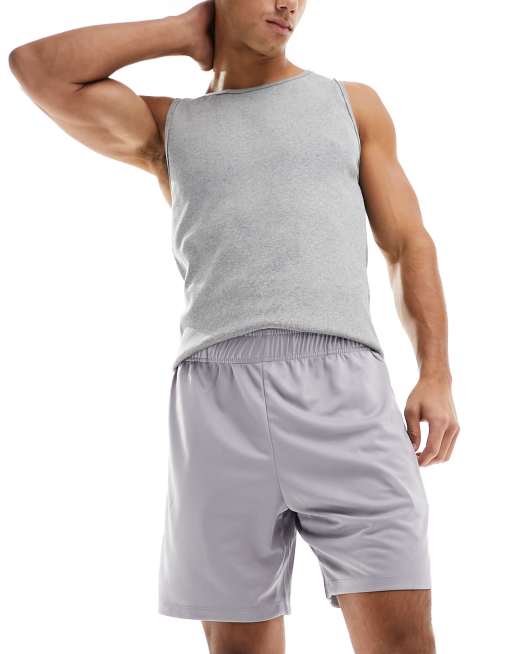ASOS 4505 Lang geschnittene Netzstoff Shorts in Fliedergrau 25 cm Schrittlange ASOS