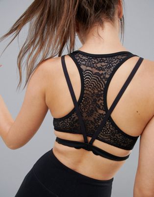 lace back sports bra