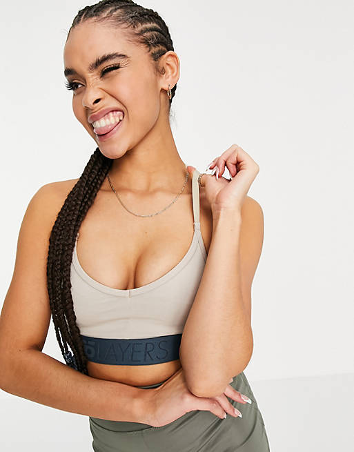 ASOS 4505 layers cotton bralette with deep elastic