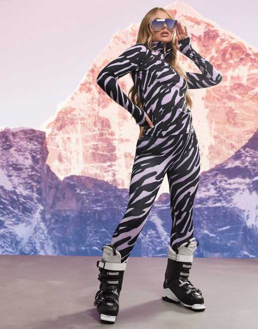 ASOS 4505 - Collant de sous-vêtement de ski à imprimé montagne