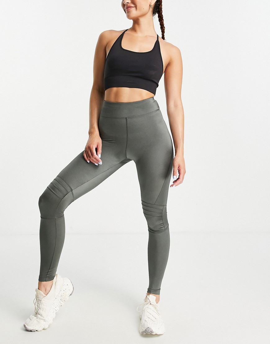 ASOS 4505 legging in sheen with motocross detail in charcoal grey