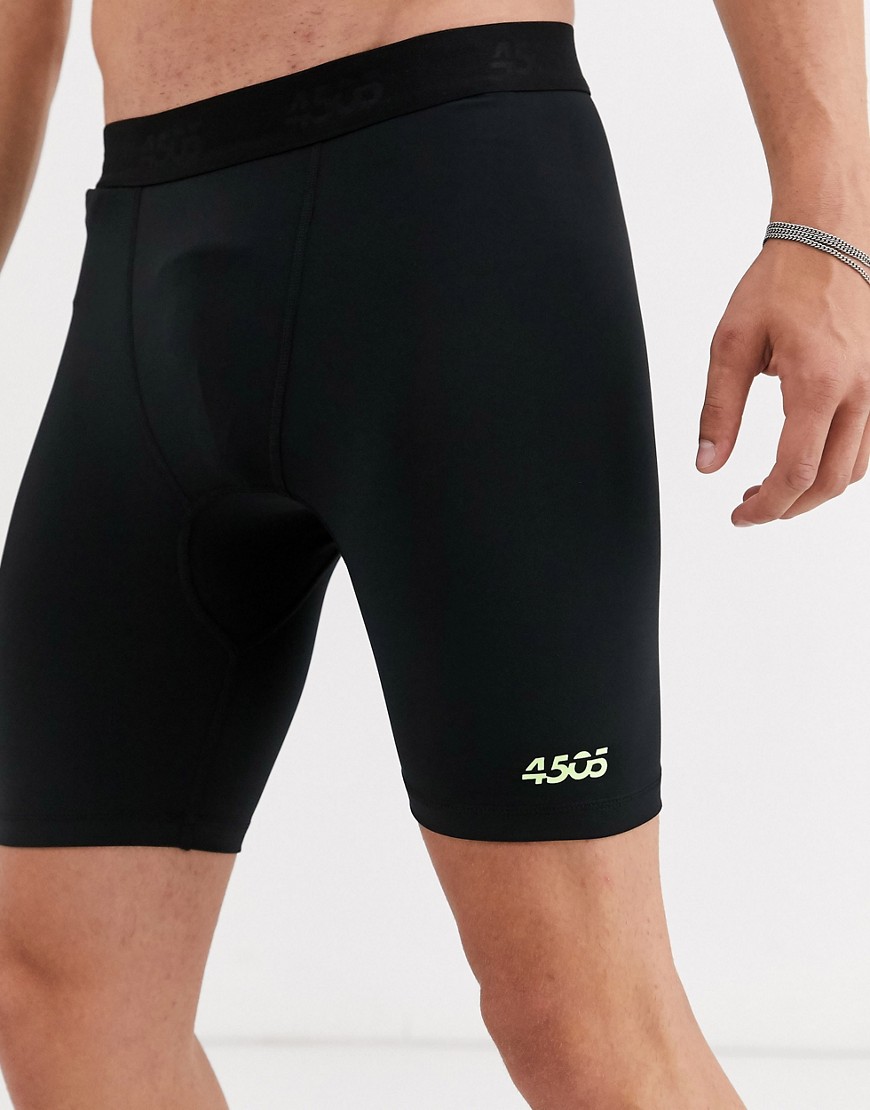 ASOS 4505 - Leggings corti da allenamento in tessuto quick dry nero con logo