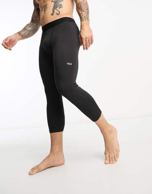 ASOS 4505 - Leggings da allenamento corti in tessuto quick dry con logo 
