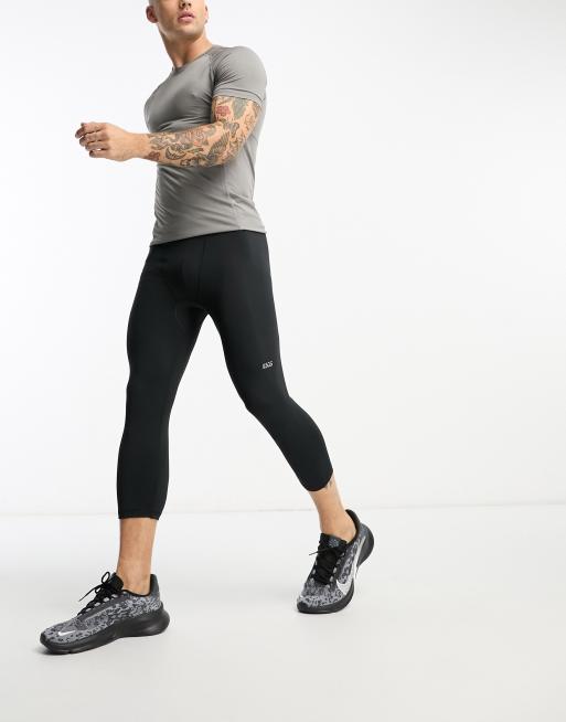 ASOS 4505 - Leggings da allenamento corti in tessuto quick dry nero con logo , 4 di 4
