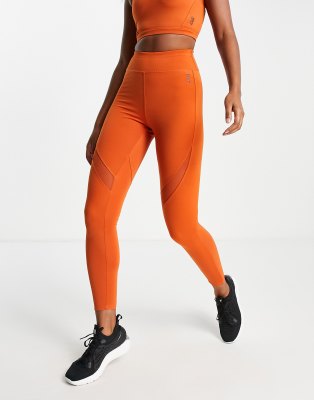 ASOS 4505 - Leggings mit Mesh-Einsätzen-Orange