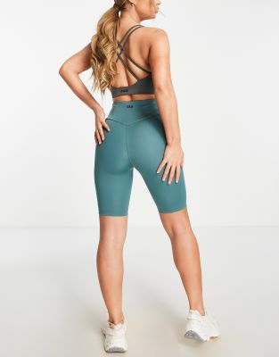 ASOS 4505 - Leggings-Shorts mit überkreuztem Taillenbund-Grün